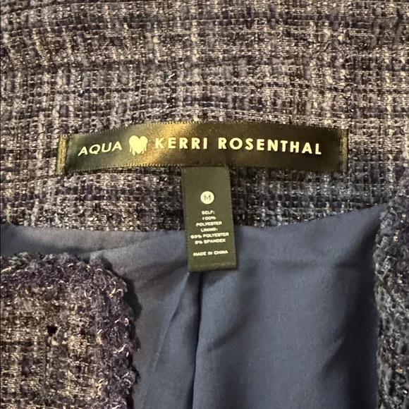 Kerri Rosenthal Navy Tweed Jacket with Red Heart Accent M - Picture 3 of 11